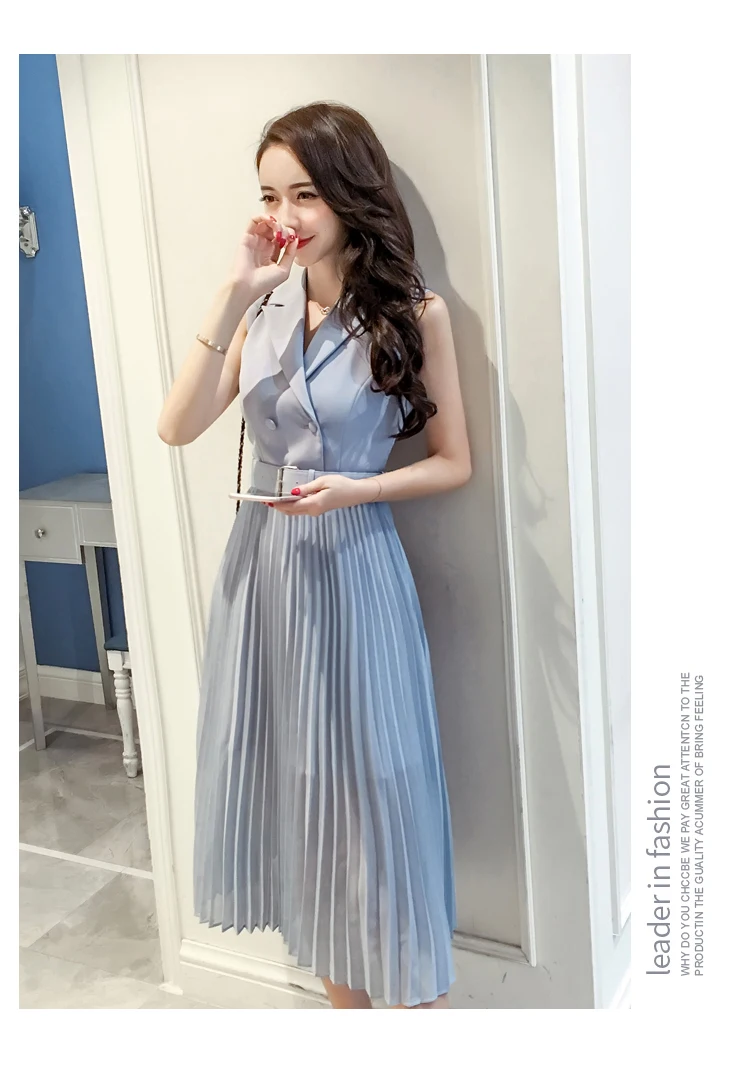 Женский шифоновый костюм без рукавов с высокой талией|Женские платья| |