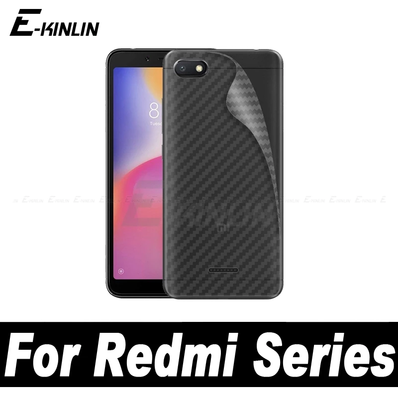 3D карбоновая задняя крышка Защитная пленка для Xiaomi Redmi 8A 8 7A 7 S2 6A 6 4A K20 Pro задняя наклейка с защитой экрана не стекло