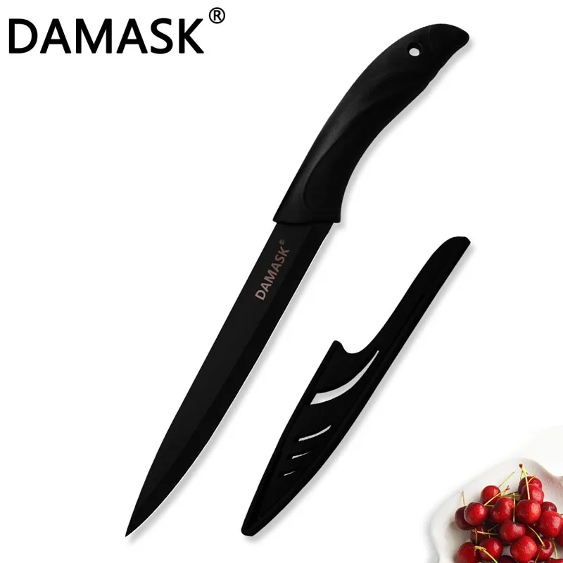 8 Inch Slicing Knife Дамаск профессиональный нож шеф-повара Пособия по кулинарии ножи для резки мяса хлеб овощ-картофель нож для нарезки ножей Япония Кухня Ножи аксессуары - Цвет: 8 Inch Slicing Knife