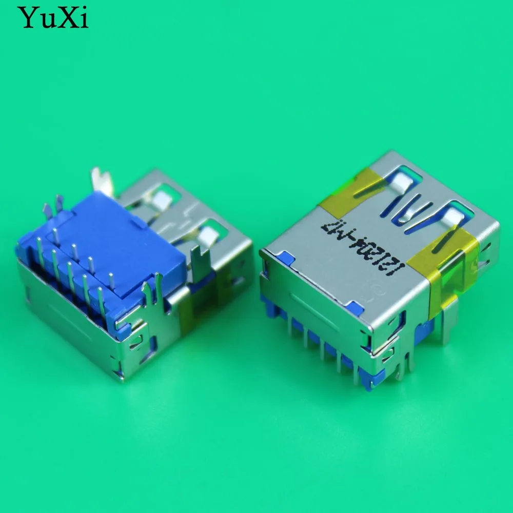 

YuXi New USB 3.0 Laptop USB Connector Blue USB JACK USB3.0 Heightening DIP feet copper down high plate