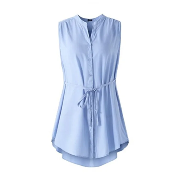 Женская Повседневная Блузка без рукавов Рубашки Топы с v образным вырезом и
