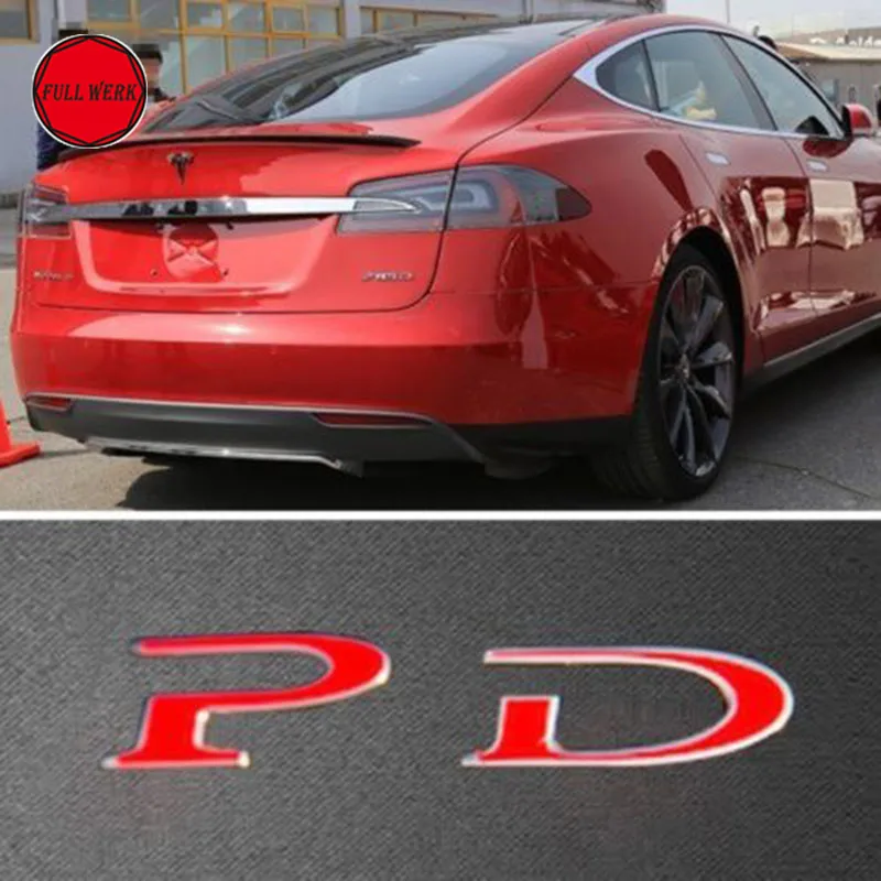 Наклейка Tesla Red Word P и D 1 упаковка значок для Model S P85D P70D 2012 2016|emblem sticker|emblem badgebadge sticker |