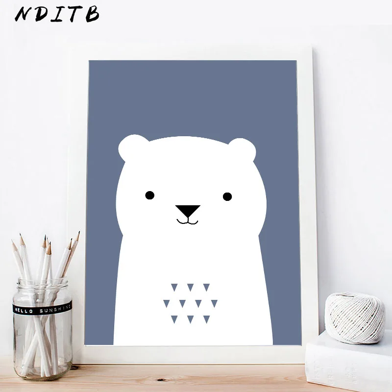 Woodland Animal Baby Nursery Wall Art Canvas Posters Prints Cartoon Painting Nordic Kids Decoration Pictures Bedroom | Дом и сад