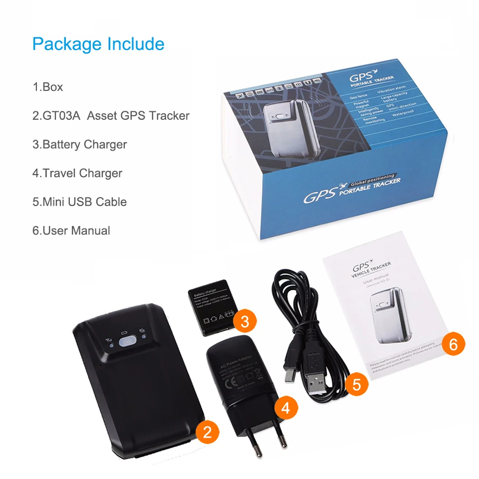 Concox GT03A Магнитная GPS трекер с 2500 мАч Батарея GPS/LBS расположение локатор IP65