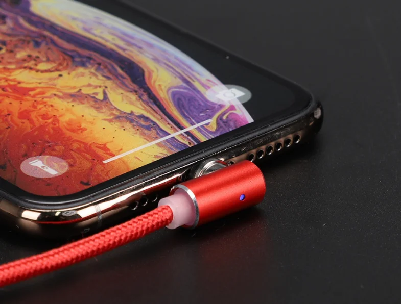 Gusima L-Line Магнитный зарядный кабель, 90 градусов светодиодный кабель для iPhone X 8 7 6 Plus и кабель Micro USB и кабель usb type-C USB C