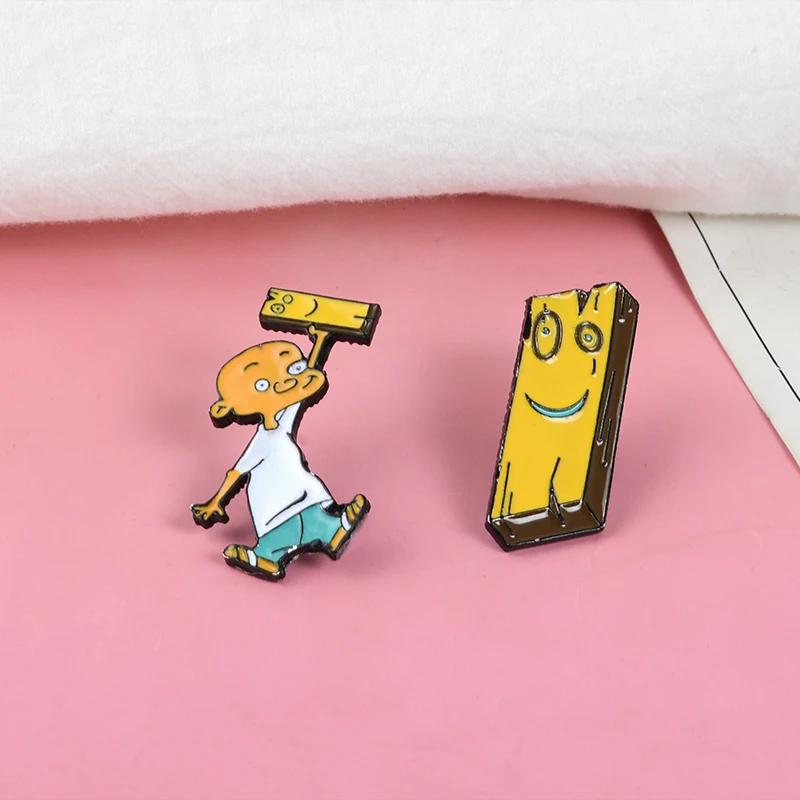 Cartoon Cute Plank Ed Edd Eddy Enamel Pins 90s cartoons brooches Lapel pins Enamel pins Childhood Jewelry