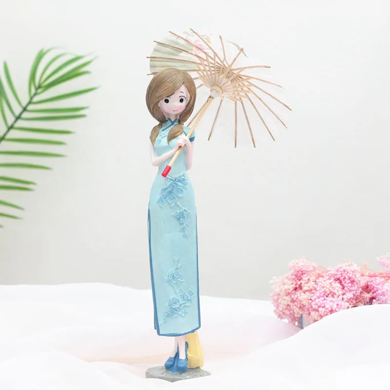 Small Pure Fresh Chinese Dress Umbrella Girl Creativity Resin Arts And Crafts Wine Ark Place Adorn Household Furnishing Articles | Дом и сад