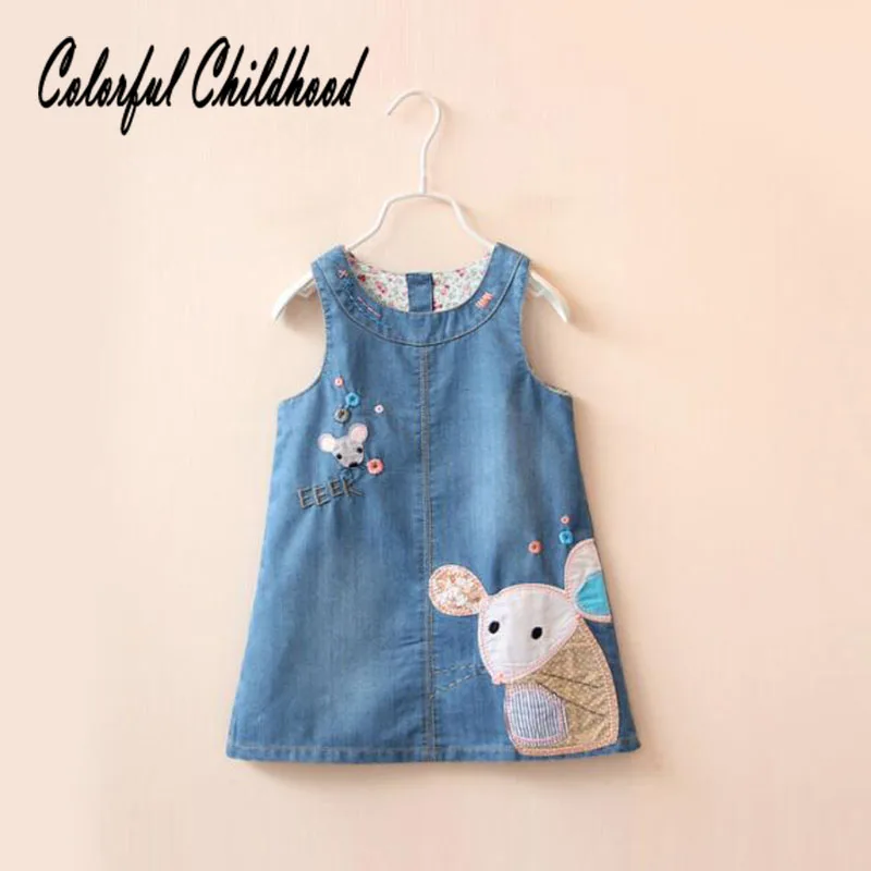 Girl''s Overalls Cute Mickey Pattern Embroidery Design Fashion Female Baby Jean Dress Infant Kid Spring Autumn Clothing | Детская