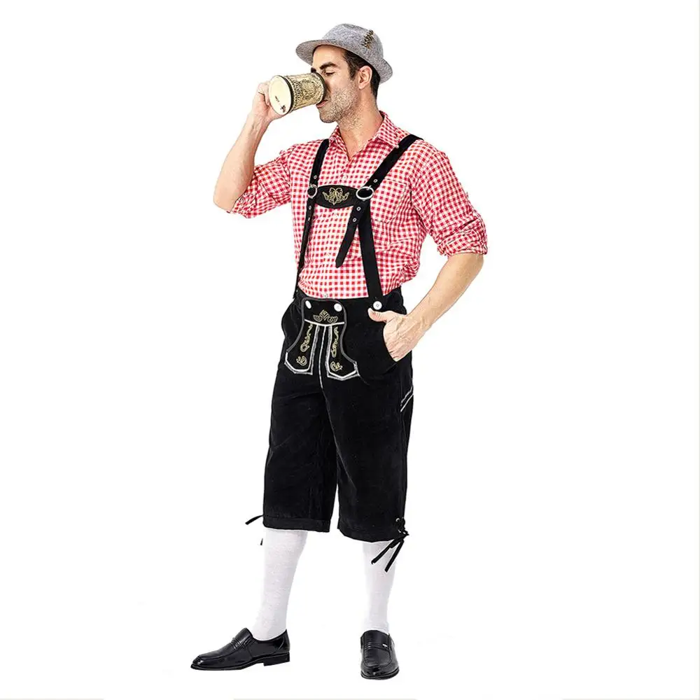 Костюм Октоберфест Lederhosen баварский Немецкий фестиваль пива черные брюки рубашки