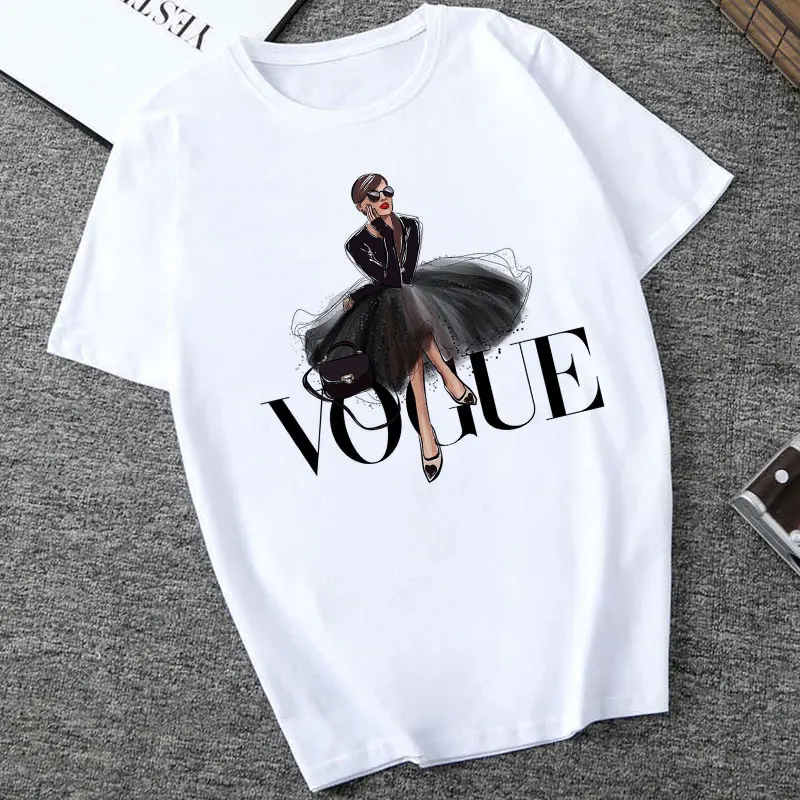 Женская футболка с надписью Vogue в стиле Харадзюку женская для отдыха модная