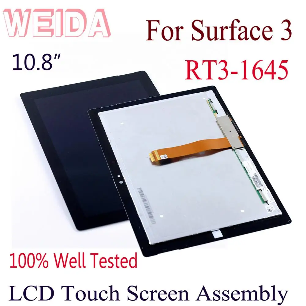 WEIDA lcd Замена для microsoft Surface 3 RT3 RT 1645 10," ЖК-дисплей сенсорный экран сборка поверхности RT3