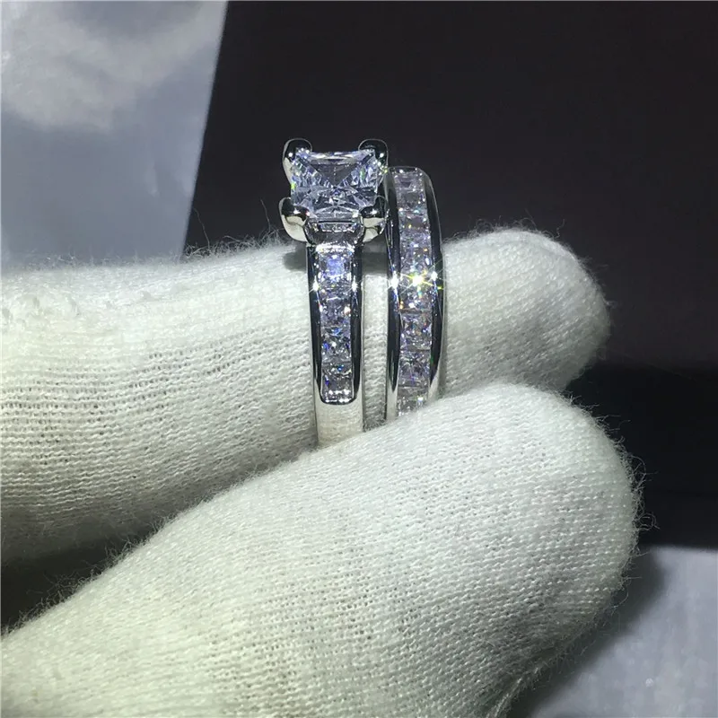 Женский набор украшений ручной работы с циркониевым камнем 5 А белого золота для