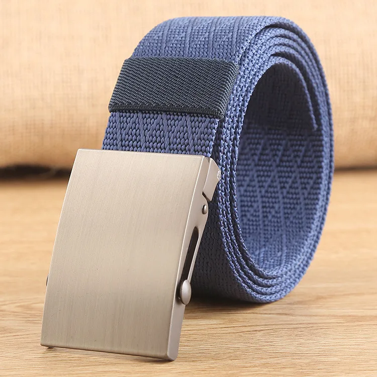 2 buckle blue Высокое качество нейлоновый холщовый ремень для Мужская мода Роскошные Армия тактика дизайн мужские пояса Повседневный стиль мужской ремень подарок для мужчины n36 - Цвет: 2 buckle blue