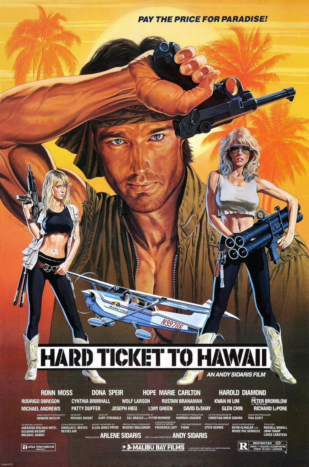 Жесткий билет на Гавайи постер фильма XXX эксплуатации vhs era Шелковый плакат