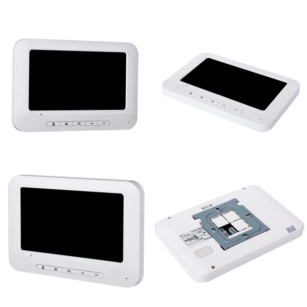 

7" video door phone intercom doorbell kits aluminum alloy panel wired video doorphone system 1 IR camera 2 LCD color monitor