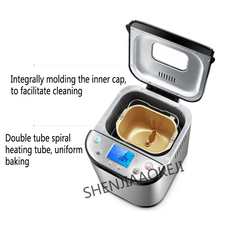 Bread machine 1000g home double tube LCD Stainless steel Fully automatic multifunctional smart dough yogurt cake maker 220V |