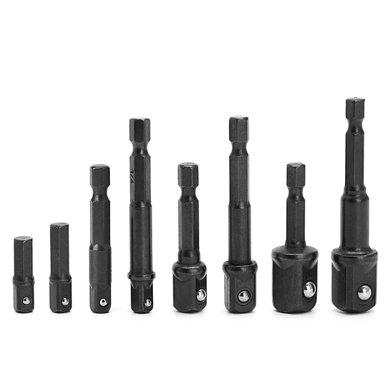 8 шт. адаптер с гнездом для сверлильной гайки 1/4 &quot3/8&quot 1/2 &quotудлинитель питания|drill nut driver|socket bit adapterbit adapter |