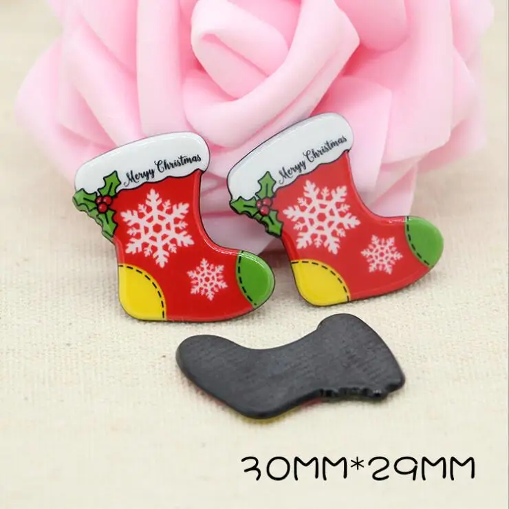 10pcs/lot kawaii planar resin cabochons Christmas tree snowman santa flatback crafts accessories | Дом и сад