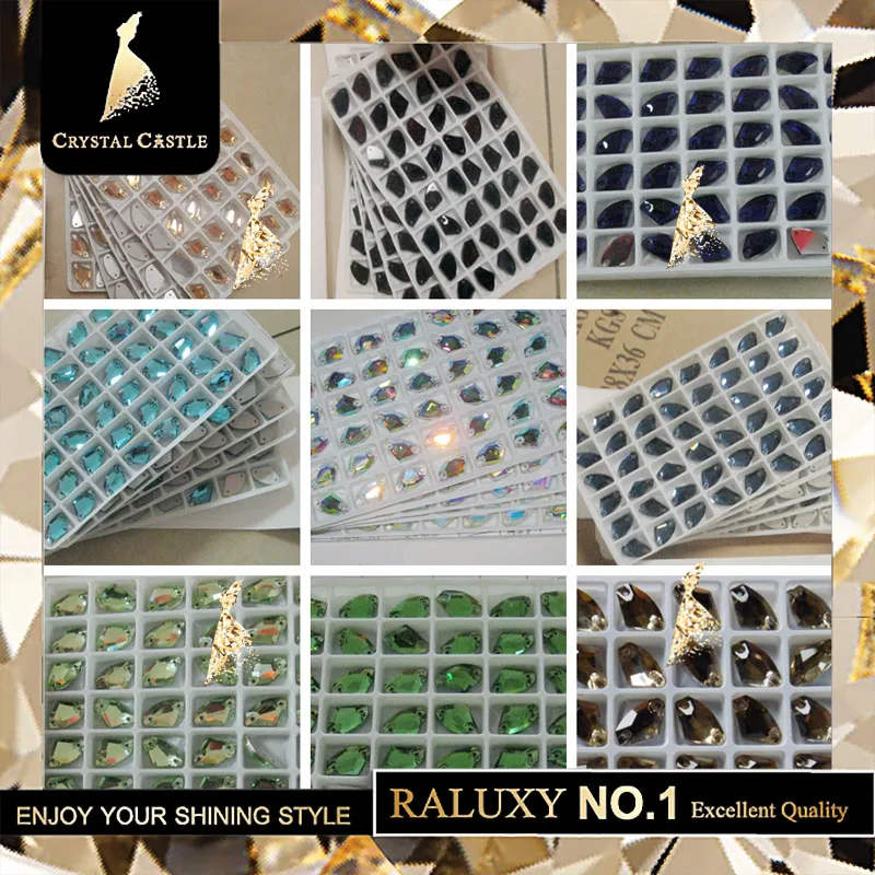 Прозрачные кристаллы AB с двумя отверстиями стеклянные пришивные стразы