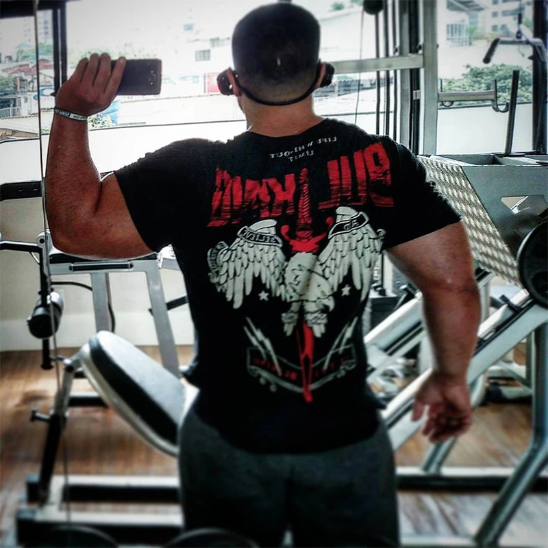 Brand Mens muscle T shirt bodybuilding fitness men tops cotton singlets Plus Big size TShirt gasp Short Sleeve Tshirt Size M-3XL | Мужская