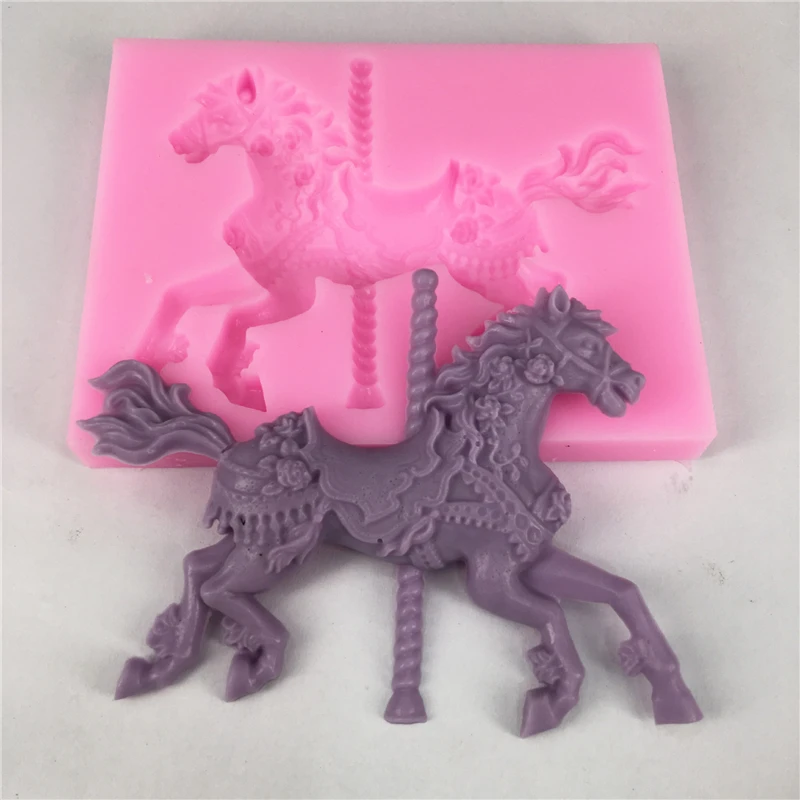 Силиконовые формы карусель 3D стереоскопический DIY ручной работы Украшение торта