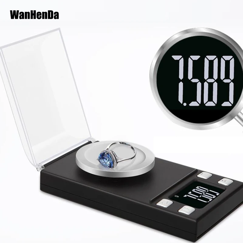 

Весы электронные с ЖК-дисплеем, портативные лабораторные, 20 г/50 г/100 г/0,001 г