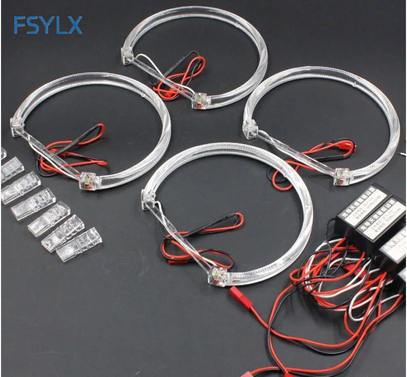 

4 комплекта 131 мм Светодиодные ангельские глаза для BMW E46 Проектор Ксенон Белый Желтый светодиодный ангельский глаз кольца ореола для bmw E36 E38 ...