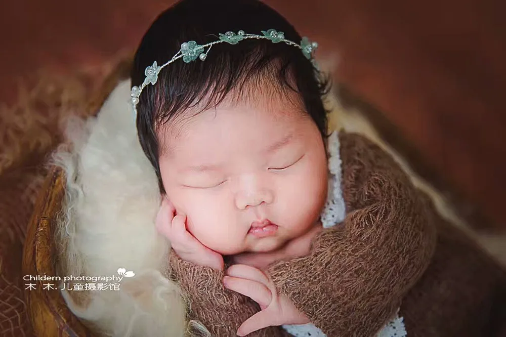 newborn headband photography handmade infant Hairbands flower pearl hair accessories props | Детская одежда и обувь