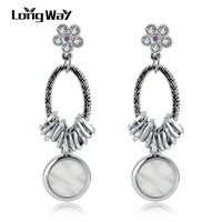 longway 2019 jewelry earring long silver earrings big round statement drop earrings for women wedding earrings ser170011