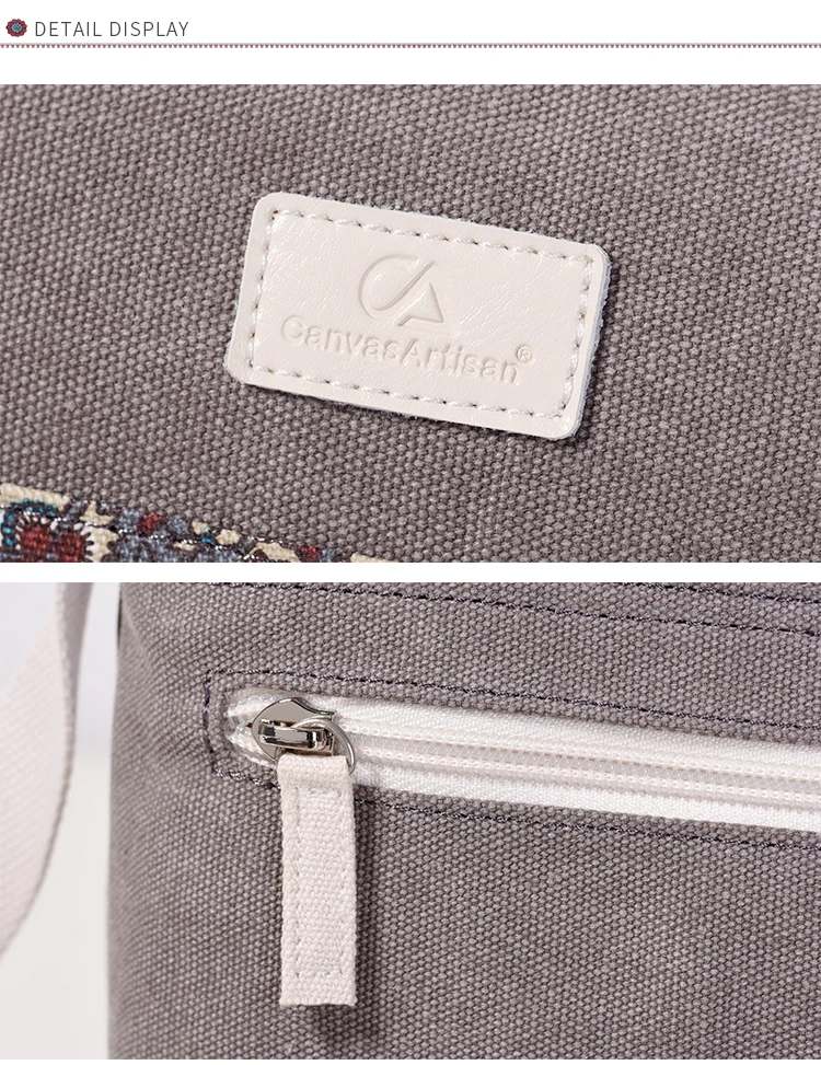 Canvasartisan new women shoulder bag floral casual messenger bag vintage cotton canvas bags female small travel crossbody bag