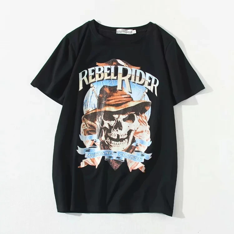 Уличная однотонная хлопковая Футболка с принтом скелета для женщин harajuku camisetas verano mujer plu Размер оверсайз