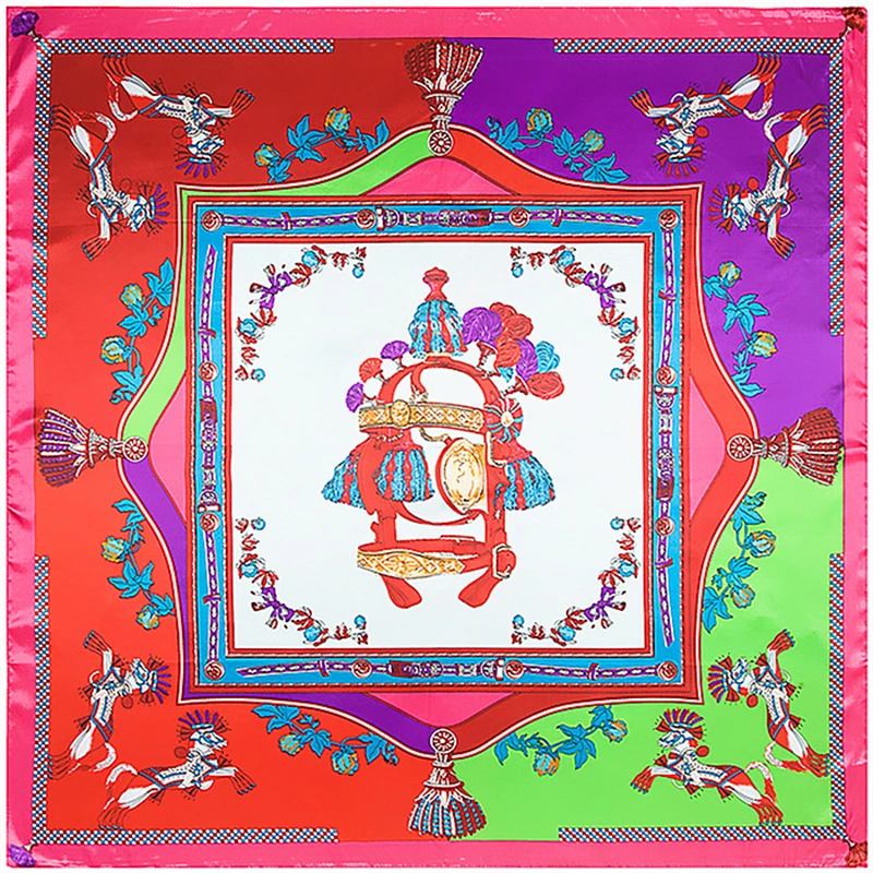 Квадратный шарф из искусственного шелка 90x90 см модные женские шарфы в