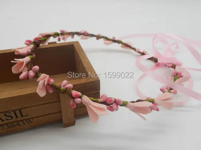 Розовая Свадебная цирцет простая Цветочная Корона сделай сам для девочек