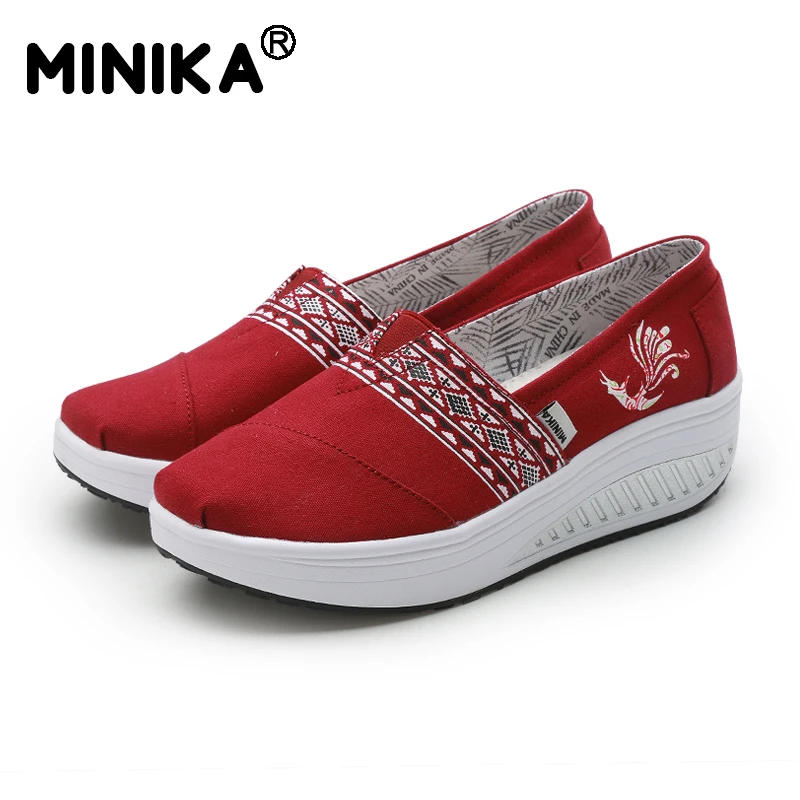 Minika/Дизайнерские женские кроссовки летние на танкетке Femme криперы Повседневная