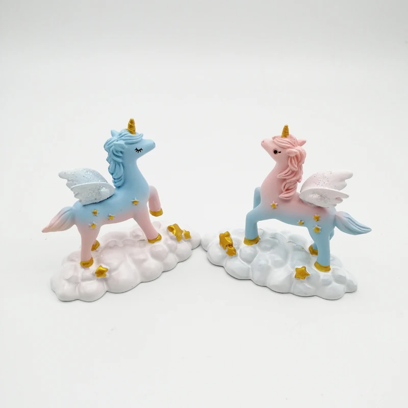 Resin unicorn cake topper happy birthday party wedding Baking decoration kids toys Unicorn 1st Bridal shower | Дом и сад