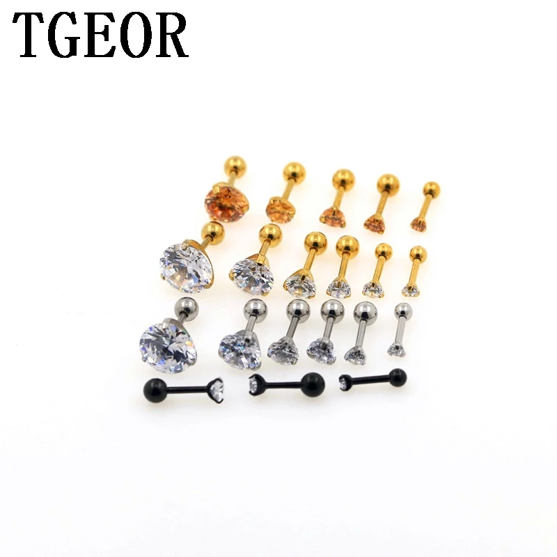 Серьги гвоздики для пирсинга с фианитом 30 шт.|tragus piercing earring|piercing earringstragus |