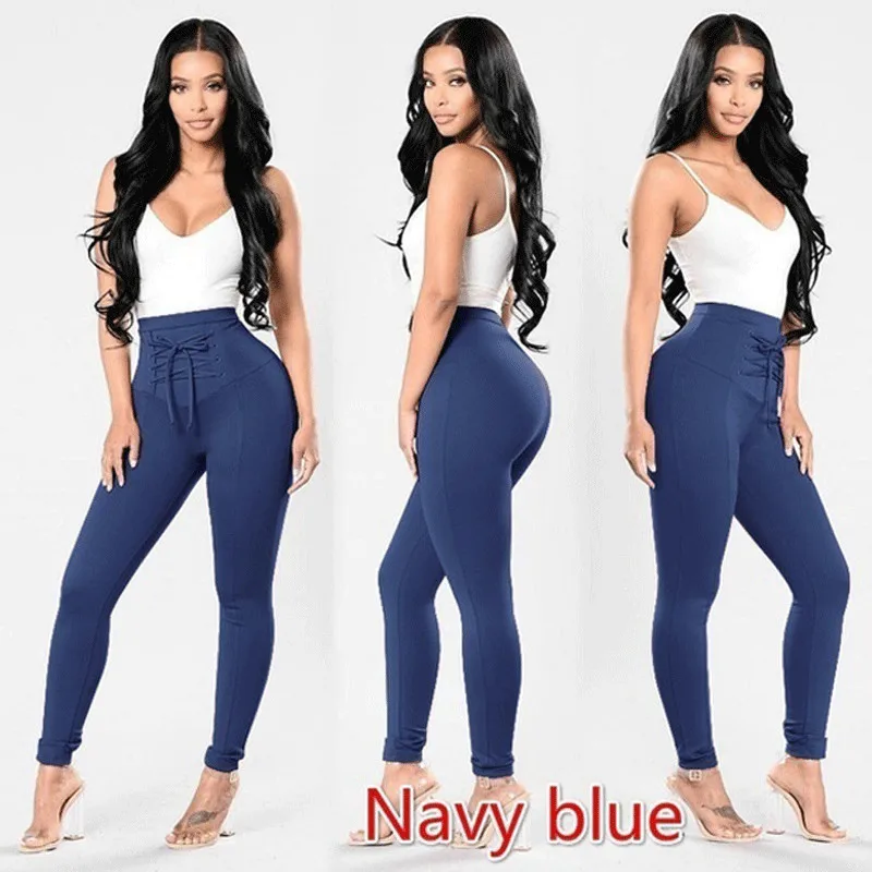 

Women High Waist Slim Skinny Leggings Stretchy Long Pants Solid Pencil Pants