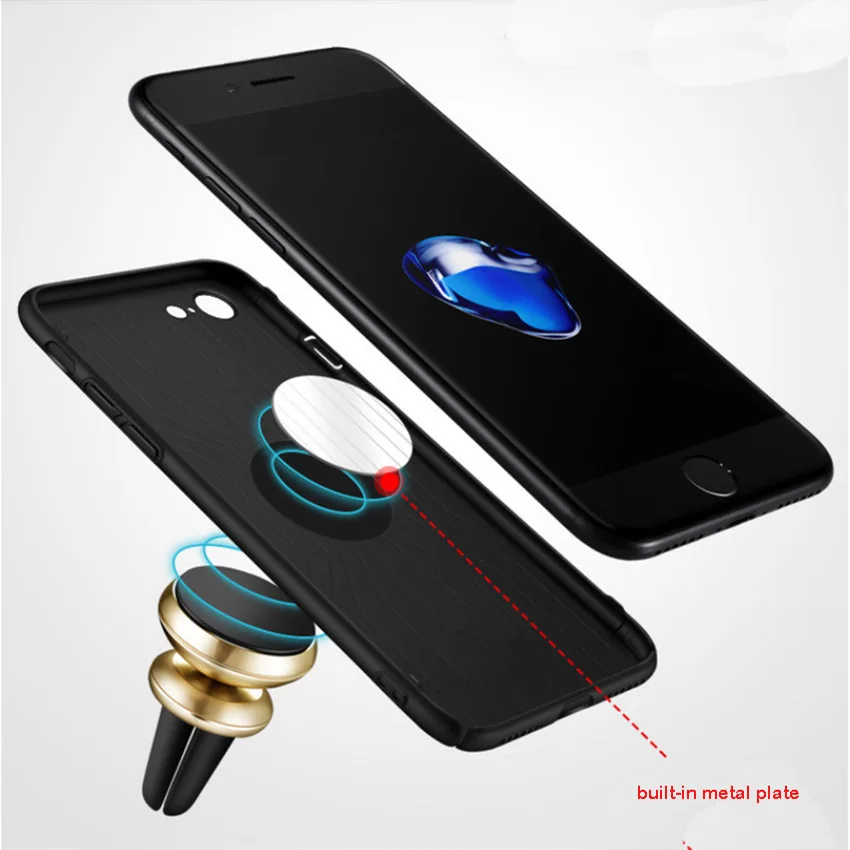 Металлический чехол из поликарбоната для iPhone 8 с полной защитой жесткий тонкий