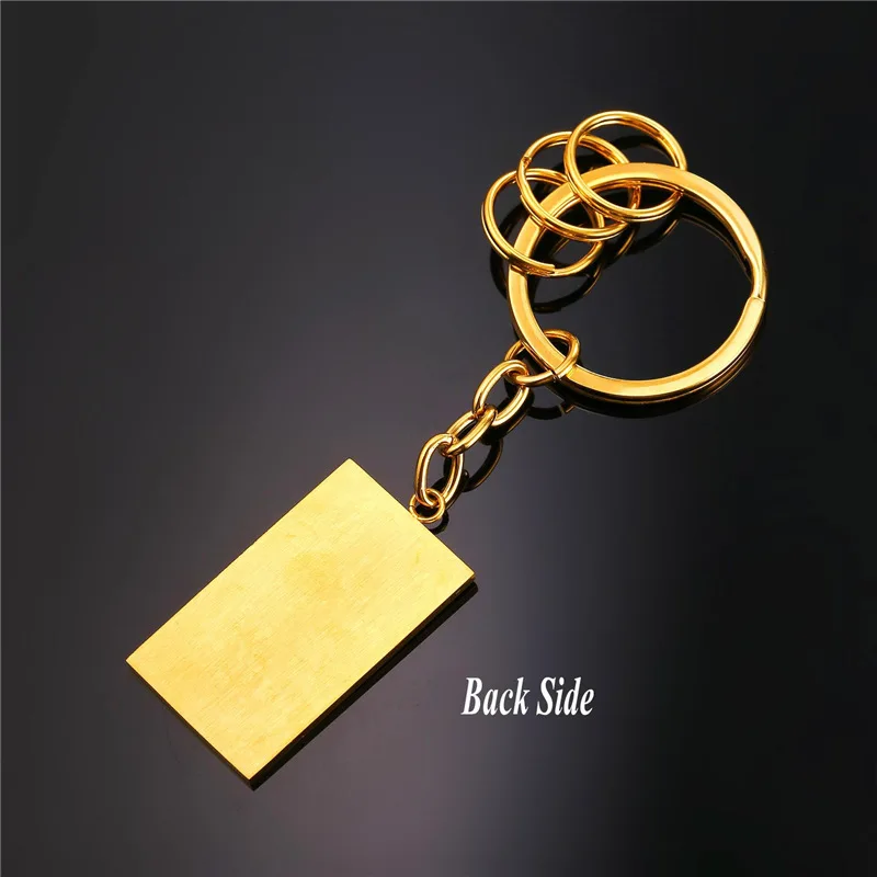 Брелок для ключей Collare с американским флагом из нержавеющей стали золотого цвета