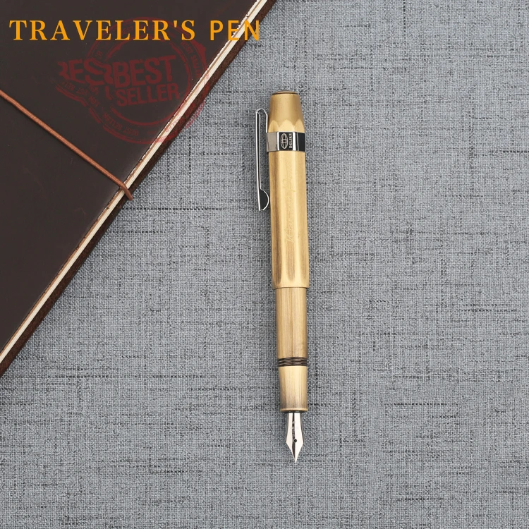 Delike Bullet Design Copper Fountain Pen Short Pen 0.38mm 0.58mm 0.6mm Creative Pocekt Pens with Gift Box for Collection