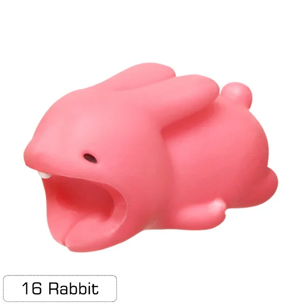 16(Rabbit) 1 шт. животных кабель среднего класса против царапин для Iphone Protege кабель Друзья Мультфильм кабель укус аксессуар для телефона, держатель модель забавные - Цвет: 16(Rabbit)