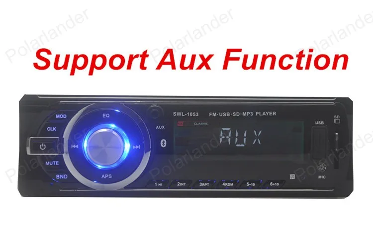 Лучшие продажи 1 Din Автомобильный Радио Поддержка USB/SD/EQ/Bluetooth/FM/Aux/часы Функция