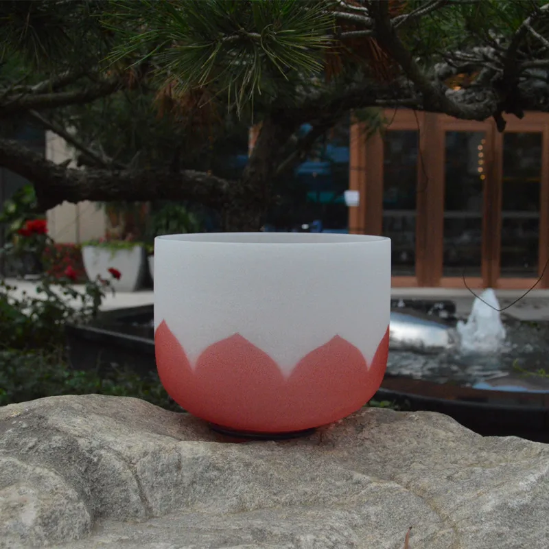 ВЧ 8 дюймовая матовая Хрустальная Поющая чаша с символом лотоса CDEFGABC #