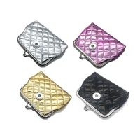 check pattern 18mm snap button kids women bag 022 charms multifunction keyring key rings purse jewelry 10cm10cm11 5cm