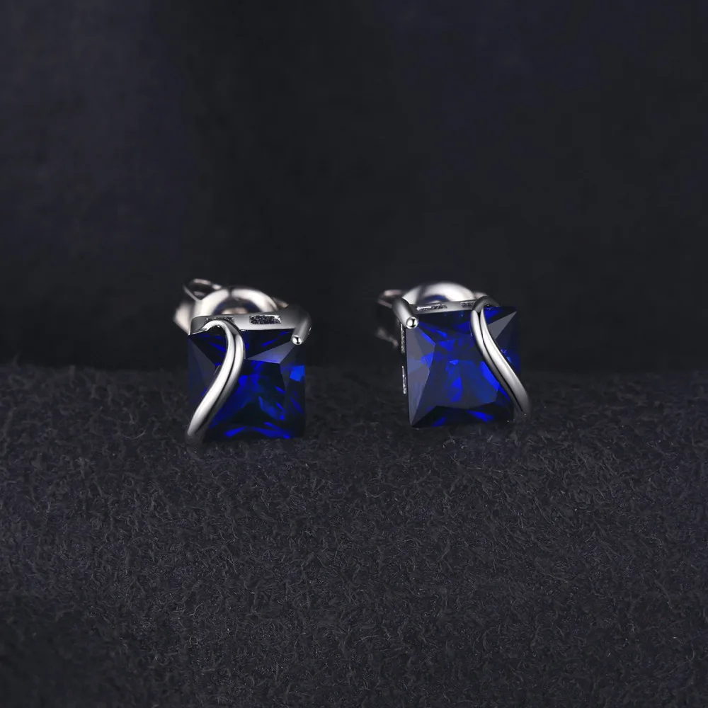 Jewelrypalace классический 2.8ct создания Сапфир Серьги-гвоздики Шарм стерлингового