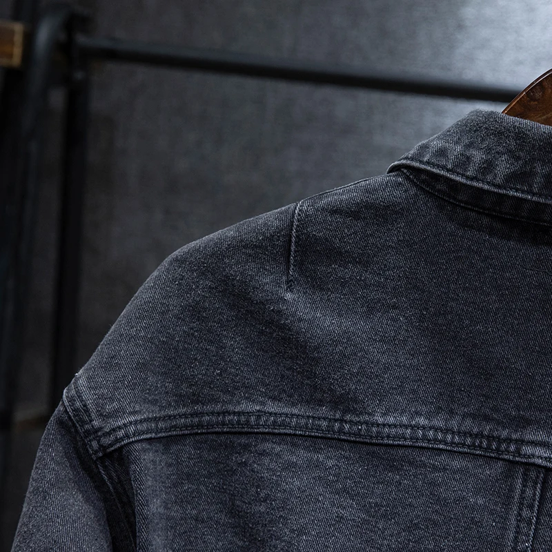 Джинсовка мужская приталенная винтажная куртка из денима с градиентом