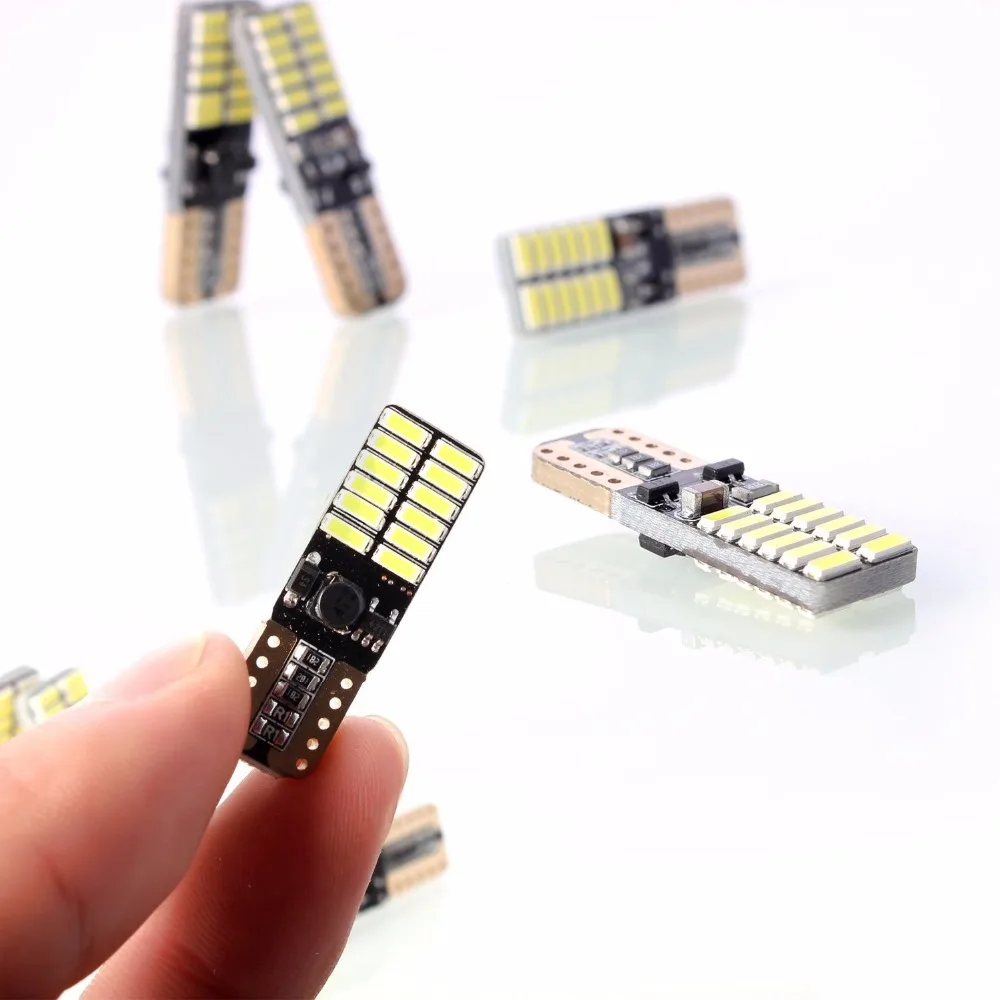 10 шт. T10 W5W 168 светодиодный Canbus без erreur 4014 24 SMD 5 Вт voiture уход за кожей лица avant Marqueur de