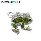 Ювелирный usb флеш-накопитель 4 ГБ, 8 ГБ, 16 ГБ, 32 ГБ, флеш-накопитель в виде лягушки, металлическая Флешка в виде животного, Хрустальный подарок, жесткий диск, usb-накопитель