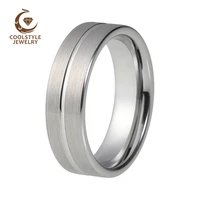 6mm tungsten carbide ring men women wedding band with center line brushed finish comfort fit