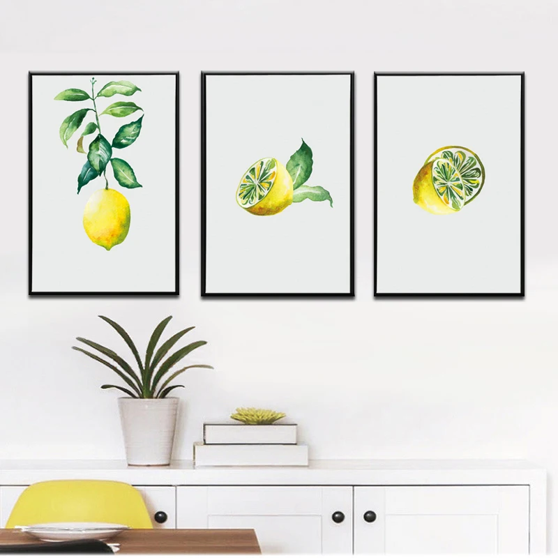 Скандинавские современные настенные художественные картины 3 комплекта желтый